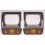 RH HEADLAMP DOOR CHR/BLK W/ SINGLE RECT HEADLAMP DODGE P/U/RAMCHARGER 86-90
