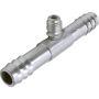 Universal Air Conditioning FT 1967C A/C Refrigerant Hose Fitting -- Aluminum Straight Barb Splicer w/ Service Port