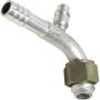 Universal Air Conditioning FT 7006C A/C Refrigerant Hose Fitting -- Aluminum 90Âº Female Oring Barb Fitting w/ Svc Port