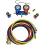 Universal Air Conditioning TO 1671C A/C Repair Tool -- Aluminium Manifold Gauge Hose and Coupler Set