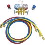 Universal Air Conditioning TO 1688C A/C Repair Tool -- Brass Manifold Gauge Hose and Coupler Set