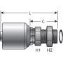 GATES G25226-0606 Male Flat-Face O-Ring Bulk Head Long Nose (MegaCrimp)