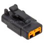 NAMZ MDP-3B Deutsch DTM 3-Position Plug w/3 Stamped Terminals & Wedgelock - Black (HD 74113-98BK)