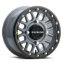 Raceline A93SG Podium 14x7in/4x156 BP/10mm Offset/132.5mm Bore - Grey & Black Ring Beadlock Wheel
