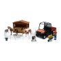 New Ray Toys SS-33343 Kubota RTV-X1120D Playset with Figurine, Barn and Horses/ Scale - 1:18