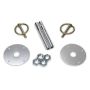 FIVESTAR FIV10001-34033 Hood Pin Kit  3/8in Alum Silver 2-pack