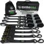 Rhino USA GMG-R1-4PACK Medium Duty Ratchet Strap Tie-Down 4-Pack (Black)