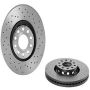 Brembo KTX0093 Brembo ceramic brake pad and Xtra vented drilled brake disc kit