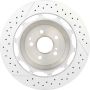 Brembo 09.C128.33 Premium Dual Cast Vented Drilled/Grooved UV Coated Brake Rotor