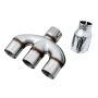 AWE Tuning 3810-52018 17-20 Honda Civic Si 1.5L Turbo Dual-to-Triple Tip Conversion Kit - Chrome Silver Tip