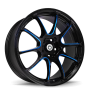 Konig Illusion 17x7 5x114.3 ET40 Black/Ball Cut Blue