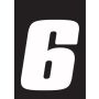 Hardline DD73W-6 Dirt Digits 3pk 7 in. - High Gloss Number 6 - White
