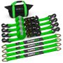 Rhino USA 2IN-HDKIT-GRN Heavy Duty Vehicle Tie Down Kit- Green