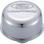 FORD FRD302-220 Chrome Steel Breather W/Ford Mustang Logo