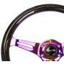 NRG Classic Wood Grain Steering Wheel (350mm) Black Sparkle/Galaxy Color w/Neochrome 3-Spoke