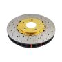 DBA 03-05 Evo 8/9 Front Drilled & Slotted 5000 Series 2 Piece Rotor Assembled w/ Gold Hat