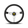 MOMO PRH35BK0S Prototipo Steering Wheel 350 mm - Black Leather/White Stitch/Brshd Spokes