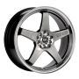 Enkei 446-770-0145HB EV5 17x7 4x100/114.3 45mm Offset 72.6 Bore Diameter Hyper Black w/ Machined Lip Wheel