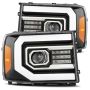AlphaRex 880605 07-13 GMC 1500HD PRO-Series Proj Headlights Plank Style Gloss Blk w/Activ Light/Seq Signal