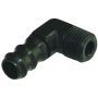 Moroso 65388 Air/Oil Separator Fuel Line Fitting - 3/8in to 1/2in Hose - 90 Degree - Black - Single