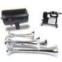 Kleinn Air Horns HK4 Kleinn Chrome Quad Horn Kit w/ 130 PSI Air Compressor / 1.0 gal Air Tank