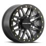 Raceline A91G Ryno 15x7in/4x137 BP/10mm Offset/110.18mm Bore - Gunmetal & Black Ring Beadlock Wheel