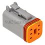 NAMZ DP-6G Deutsch DT Series 6-Wire Plug & Wedgelock - Grey (Repl. HD 72136-94GY)