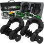 Rhino USA RNO-MATTE-SHACK 3/4In D-Ring Shackle Set (2-Pack) Matte Black