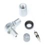 SCHRADER VALVES 25078-4 Angled Silver Aluminum Valve Assembly for Schrader 90 Degree EZ-sensor - 4 Pk
