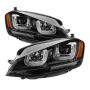 SPYDER 5080578 Projector Headlights - DRL LED - Black Stripe - Black