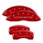 MGP 13008SCV6RD 4 Caliper Covers Engraved Front & Rear C6/Corvette Red finish silver ch