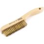 Forney 70519 Wire Scratch Brush, Brass with Wood Shoe Handle, 10-1/4-Inch-by-.012-Inch