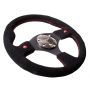 NRG Reinforced Steering Wheel (320mm) Blk Suede w/Dual Buttons