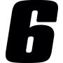 Hardline DD43B-6 Dirt Digits 3pk 4 in. - High Gloss Number 6 - Black