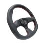 NRG Reinforced Steering Wheel (320mm Horizontal / 330mm Vertical) Leather w/Red Stitching