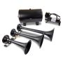 Kleinn Air Horns HK9 Kleinn Triple Black Horn Kit w/ 150 PSI Waterproof 5.0 gal Air Tank