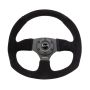 NRG Reinforced Steering Wheel (320mm Horizontal / 330mm Vertical) Black Suede w/Black Stitching