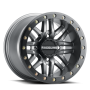 Raceline A91G Ryno 14x7in/4x156 BP/10mm Offset/132.5mm Bore - Gunmetal & Black Ring Beadlock Wheel