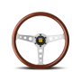 Momo Indy Steering Wheel 350 mm - Magoany Wood/Brshd Spokes