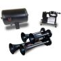 Kleinn Air Horns HK4-1 Kleinn Quad Black Horn Kit w/ 130 PSI Air Compressor / 1.0 gal Air Tank