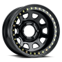Raceline RT51 Daytona Rock 17x8in/6x139.7 BP/-25mm Offset/107.95mm Bore - Gloss Black Beadlock Wheel