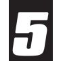 Hardline DD43W-5 Dirt Digits 3pk 4 in. - High Gloss Number 5 - White