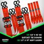 Rhino USA TD-GC1.6X15-RED Heavy Duty Ratchet Tie-Down 4-Pack Red 1.6In X 15Ft