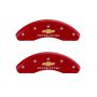 MGP 14012FBRCRD Front set 2 Caliper Covers Engraved Front Chevy racing Red finish silver ch