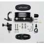 Wilwood 261-14158-BK HV Tandem M/C Kit w L/H Bracket & Prop Valve - 15/16in Bore Black-W/Push. - Early Mustang