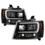 SPYDER 5087515 Chevy Suburban 1500/2500 07-14 Tahoe 07-14 LED Headlights Black PRO-YD-CSUB07V2PL-BK