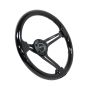 NRG Reinforced Steering Wheel (350mm / 3in. Deep) Blk Wood w/Blk Matte Spoke/Black Center Mark