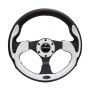 NRG Reinforced Steering Wheel (320mm) Blk w/White Trim & 4mm 3-Spoke