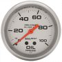AUTOMETER ATM4621 U/L 2-5/8in Silver Liq-Fill Oil 0-100 PSI