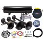 Kleinn Air Horns HK9 Slimline Kleinn Triple Black Horn Kit w/150 PSI Waterproof 3.0 gal Air Tank